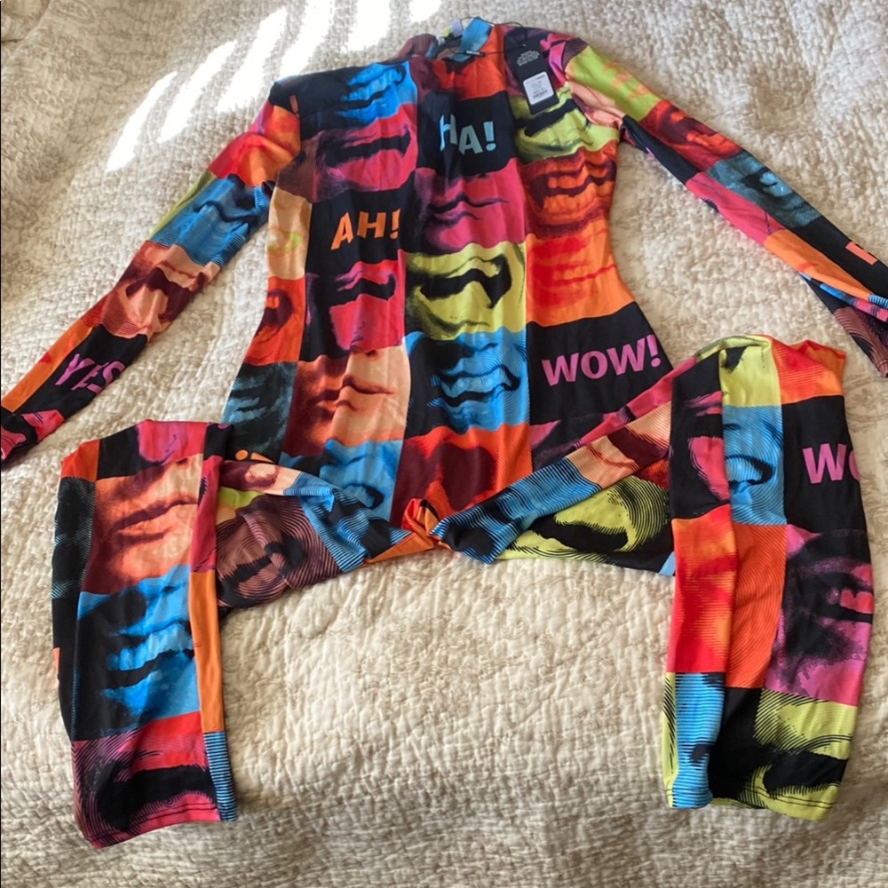 Fashion Nova Multicolor Graphic Jumpsuit